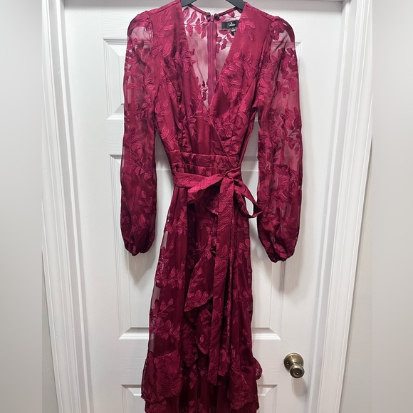 Lulus burgundy lace dress - Picture 7 of 7